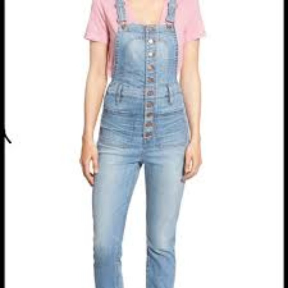 Madewell Button Down Denim Overalls